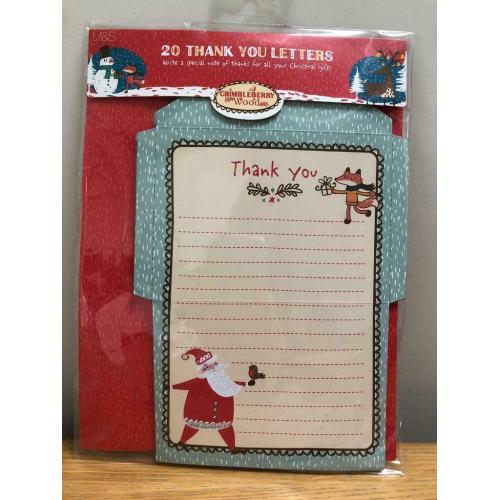 M&S Christmas Fox Thank You Letters Brand New Sealed