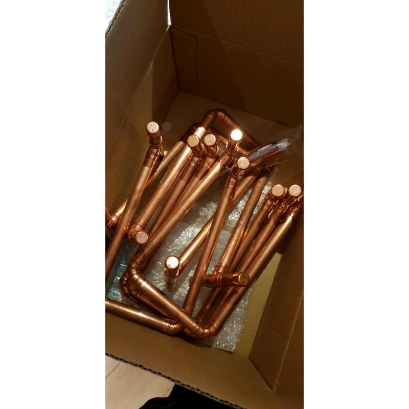 7 x rustic copper table stand for wedding or events