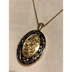 14ct Gold Royal Doulton Victorian Collection Locket and Belcher Chain 50/500