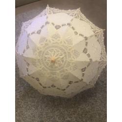 Ivory Cotton Lace Wedding Parasol