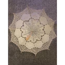 Ivory Cotton Lace Wedding Parasol