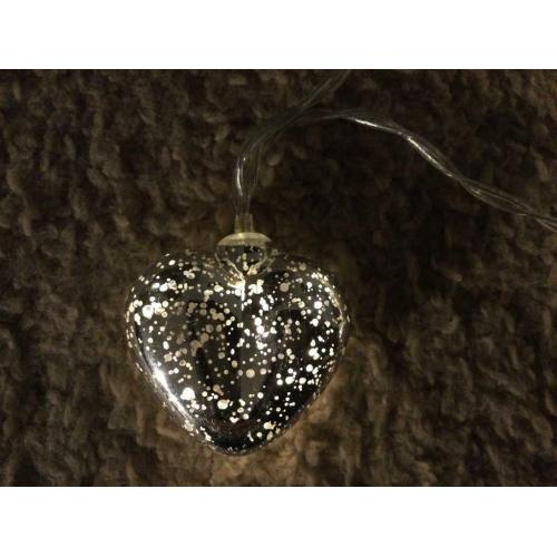 Pretty glass heart fairy lights