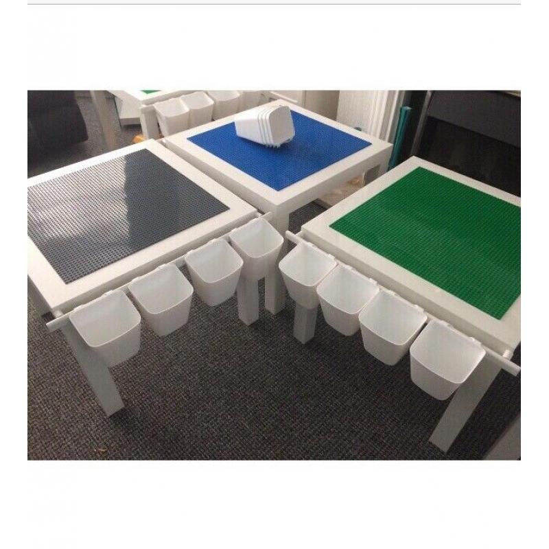 Lego duplo tables few colours left, ?32-/ ?38 2 Rails 8 storage pots