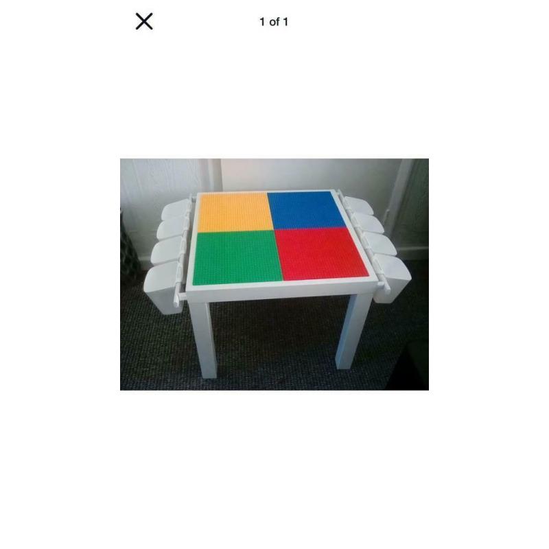 Lego duplo tables few colours left, ?32-/ ?38 2 Rails 8 storage pots