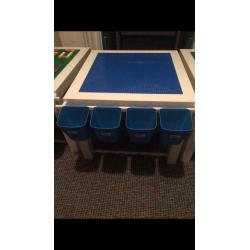 Lego duplo tables few colours left, ?32-/ ?38 2 Rails 8 storage pots