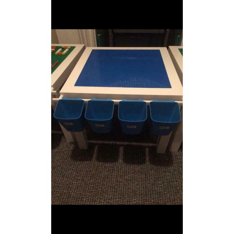Lego duplo tables few colours left, ?32-/ ?38 2 Rails 8 storage pots