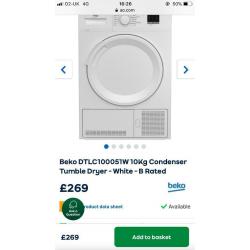 New Ex-Display Beko Condenser Dryer *cheapest guaranteed*
