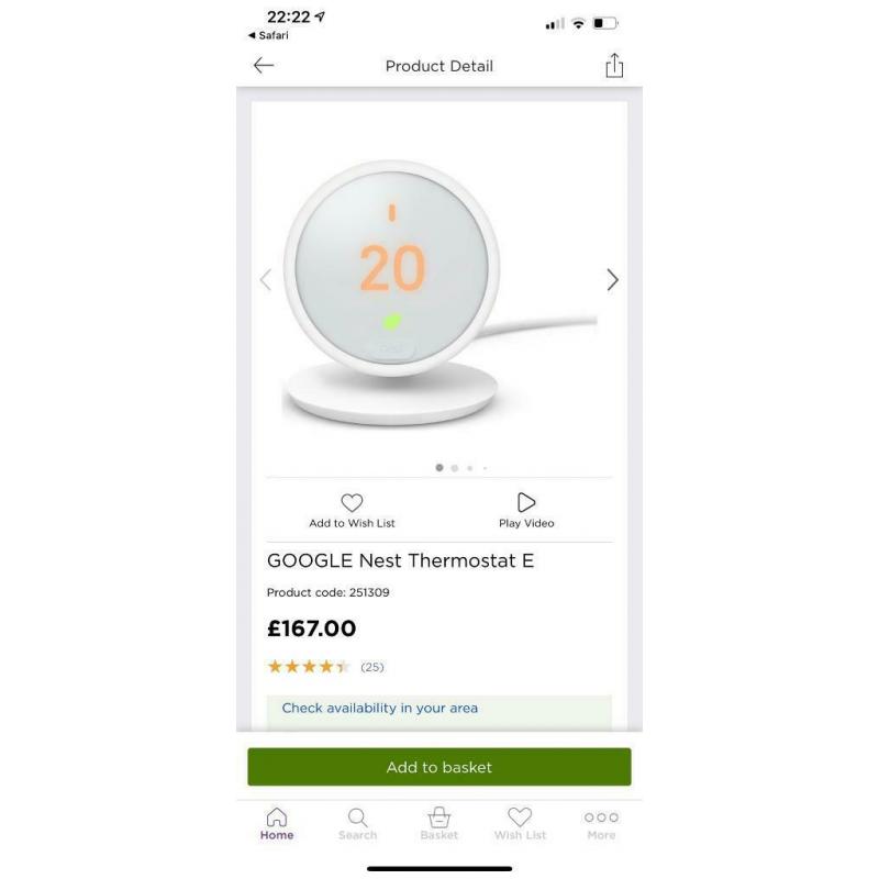 Google Nest E Thermostat and Google nest mini