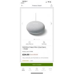 Google Nest E Thermostat and Google nest mini