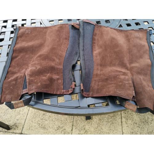 Gaiters, adults, brown faux suede, zip, adults