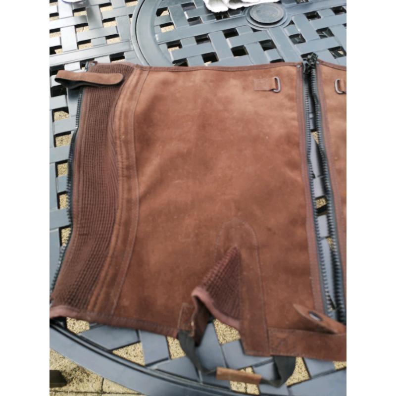 Gaiters, adults, brown faux suede, zip, adults