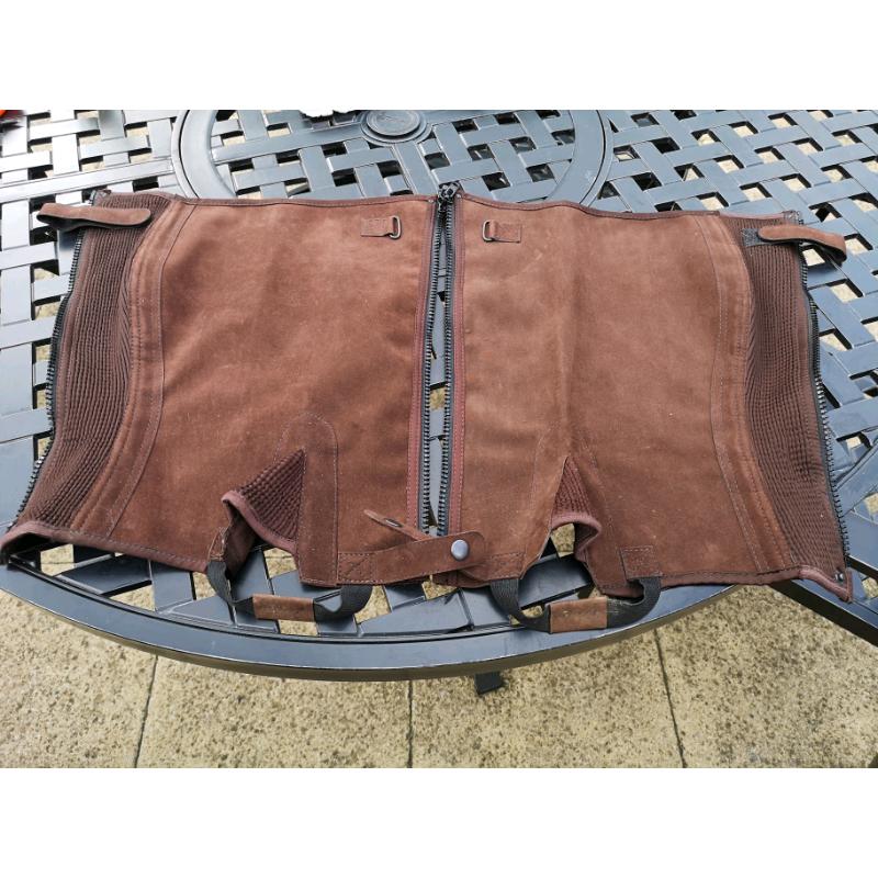 Gaiters, adults, brown faux suede, zip, adults