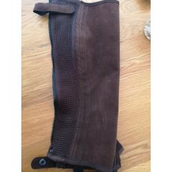 Gaiters, adults, brown faux suede, zip, adults
