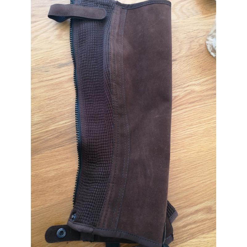 Gaiters, adults, brown faux suede, zip, adults