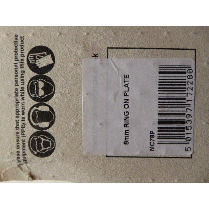 Centurion 8mm Galvanised Ring on Plate, Heavy Duty - NEW IN PACKAGING