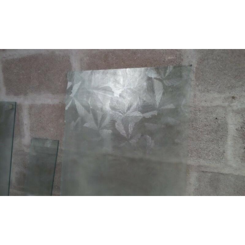 3 x Etched/Privacy Glass Panels - Mixed Sizes