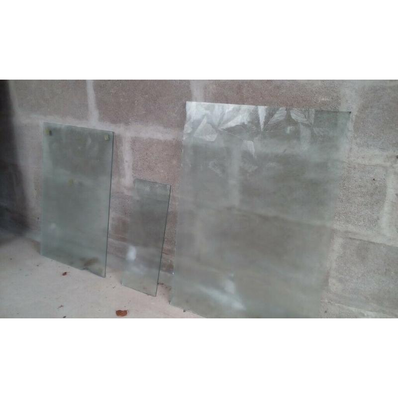 3 x Etched/Privacy Glass Panels - Mixed Sizes