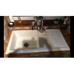 Kitchen sink ceramic and mixer taps