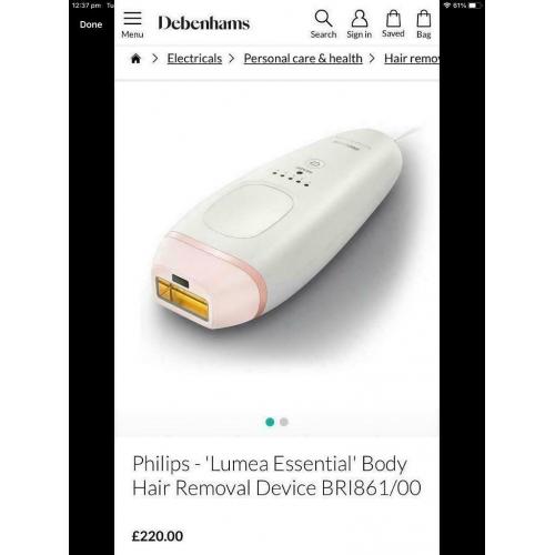 Phillips Lumea Essential IPL device - ( prevents hair growth)