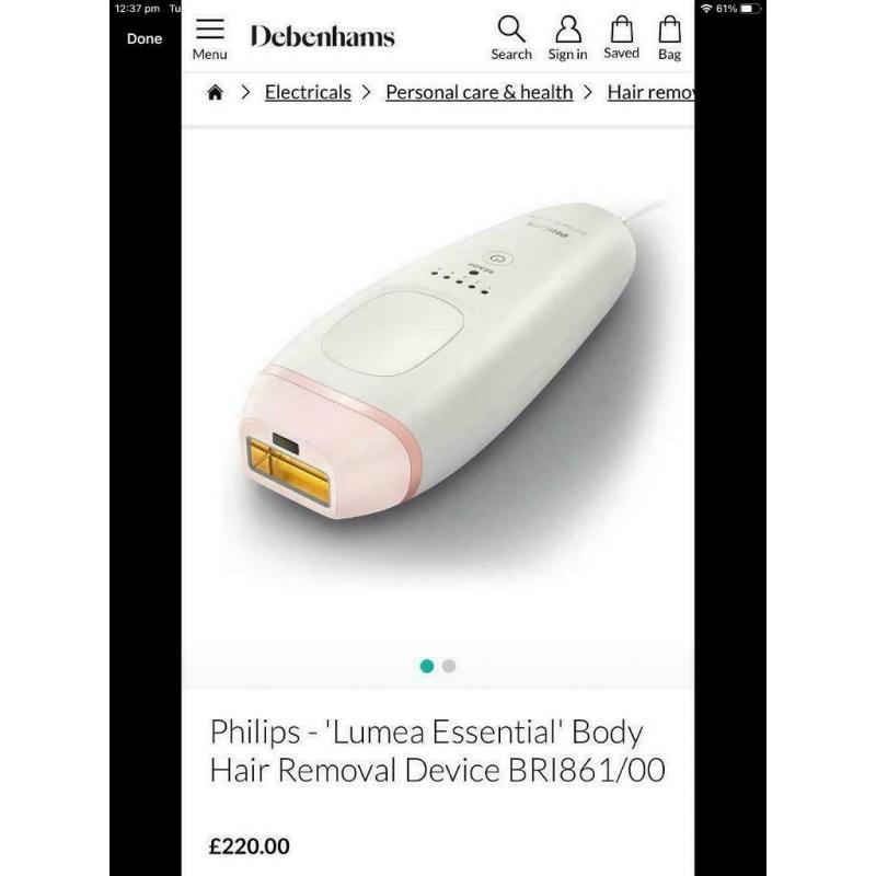 Phillips Lumea Essential IPL device - ( prevents hair growth)