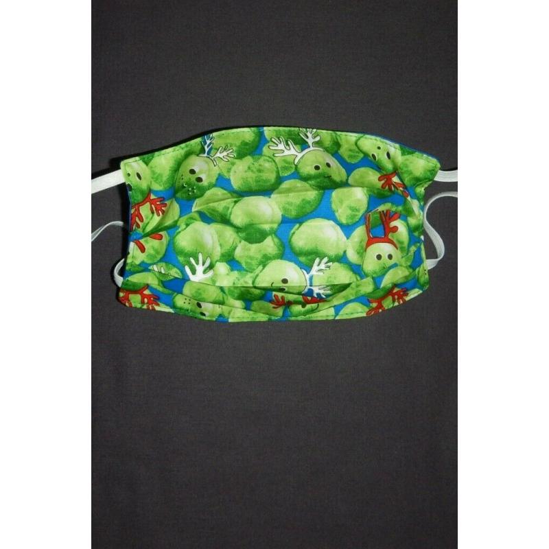 Kevin Carrot and Festive Sprouts Face Masks. 100% Cotton. Free Delivery. Washable. ?4.50