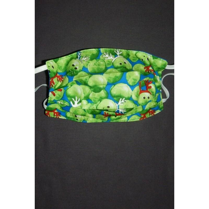 Kevin Carrot and Festive Sprouts Face Masks. 100% Cotton. Free Delivery. Washable. ?4.50