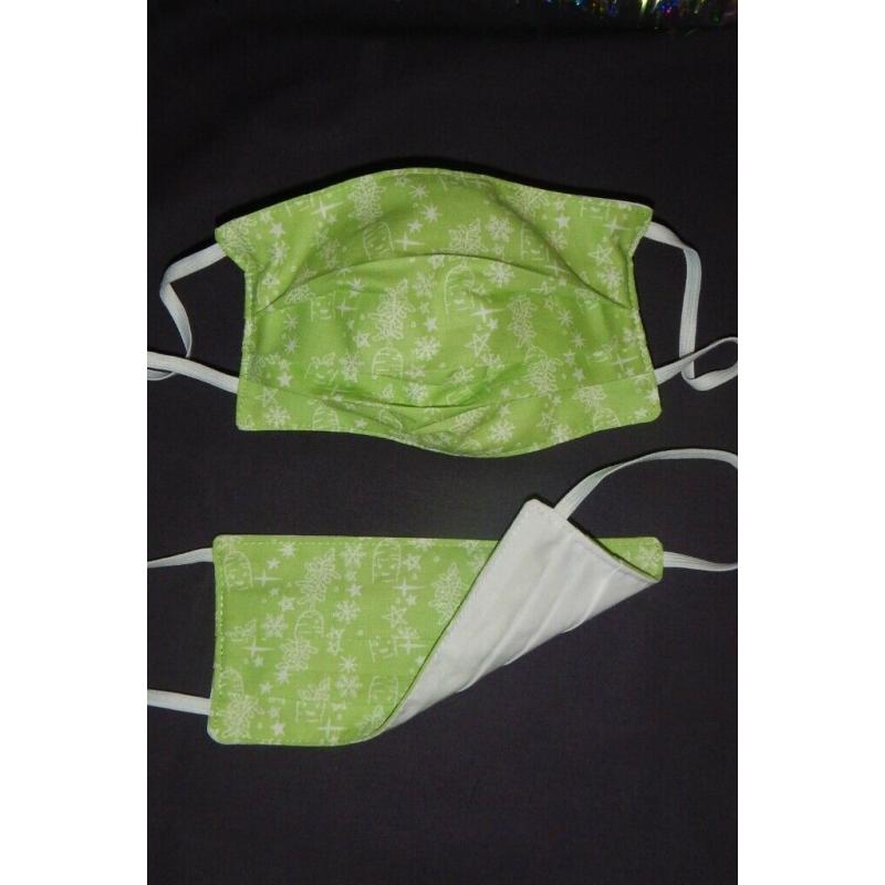 Kevin Carrot and Festive Sprouts Face Masks. 100% Cotton. Free Delivery. Washable. ?4.50