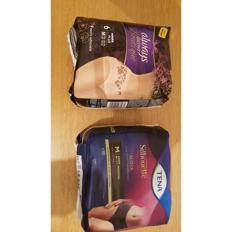 Ladies' Incontinence Underwear and Pads