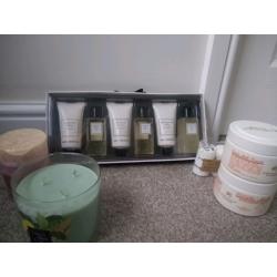Bundle of bath products and candles