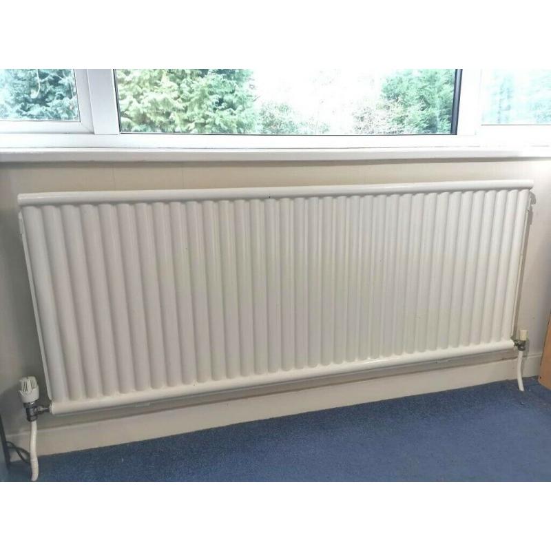 FREE 2 Radiators 1 very large 2 metre double convector. with valves 1 medium 1.5 metre single