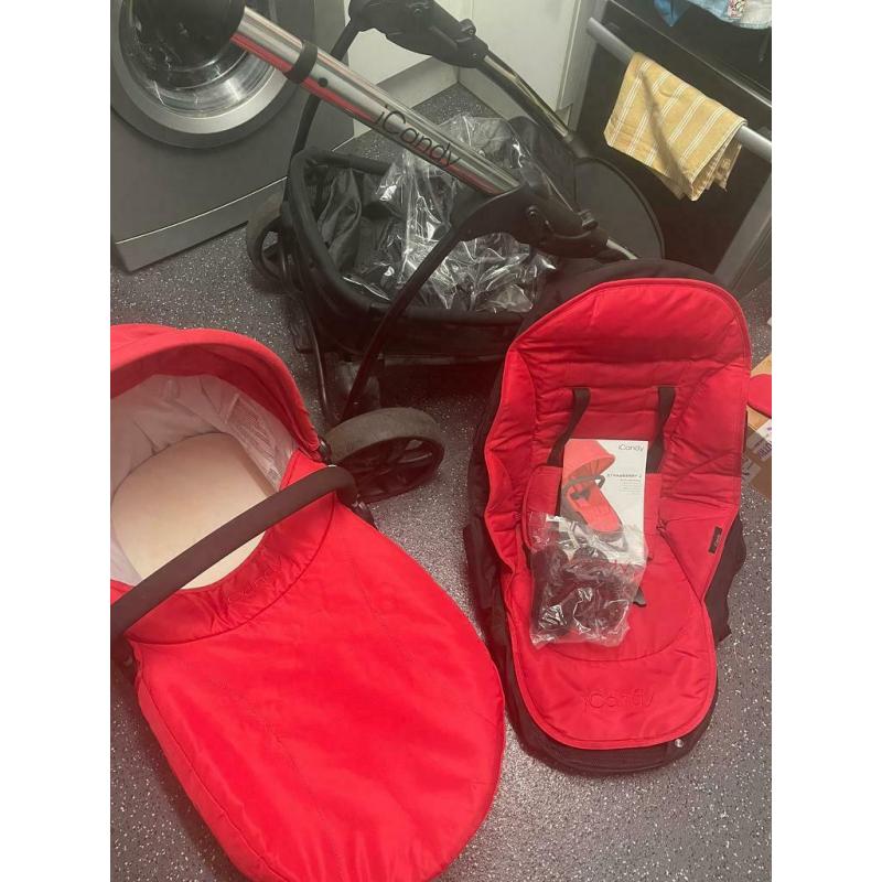 Icandy strawberry 2 travel system (pushchair and carrycot)