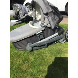 Pram c/w frame - stroller car seat/carrier