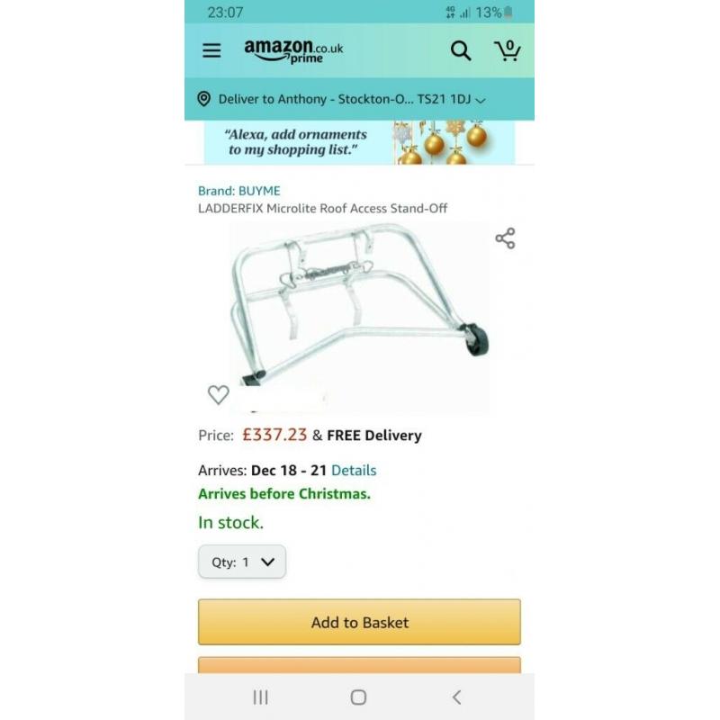 Ladder roof hooks & Stand off w/wheels