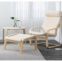 IKEA PO?NG Footstool, birch veneer/Glose eggshell