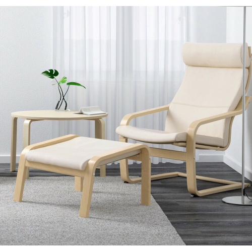 IKEA PO?NG Footstool, birch veneer/Glose eggshell