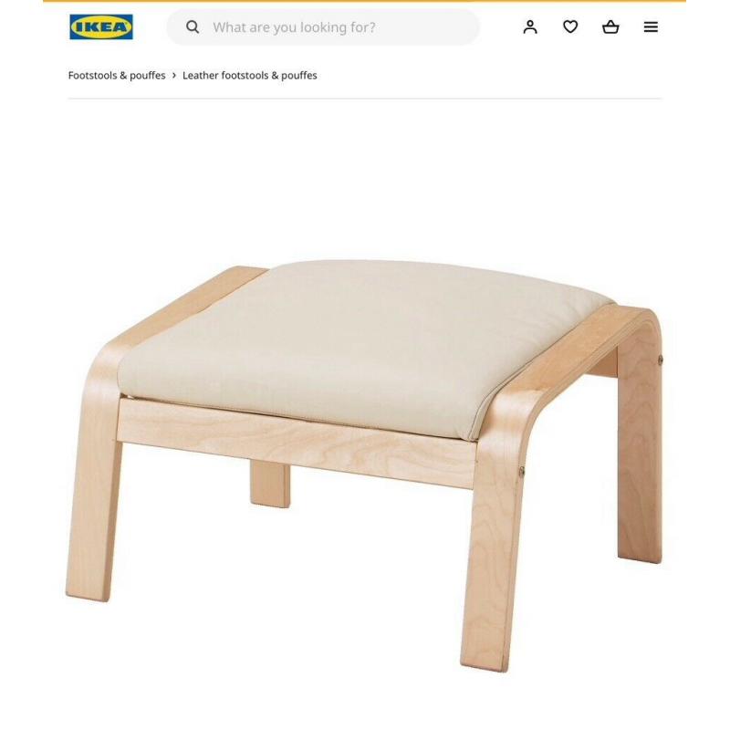 IKEA PO?NG Footstool, birch veneer/Glose eggshell
