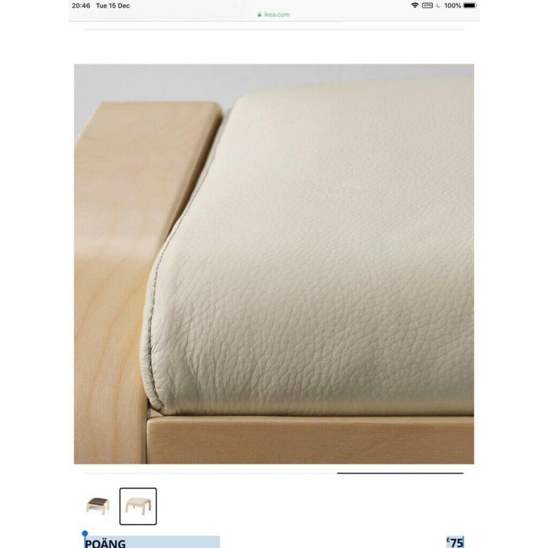 IKEA PO?NG Footstool, birch veneer/Glose eggshell