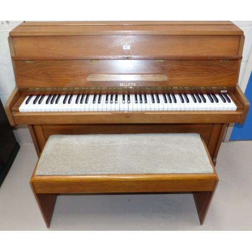 A Bellette walnut veneered Art Deco overstrung piano