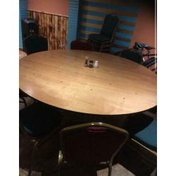 Circular restaurant tables