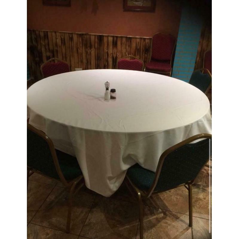 Circular restaurant tables