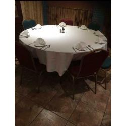 Circular restaurant tables