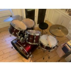 Mapex Tornado Drum kit, Stool and Cowbell