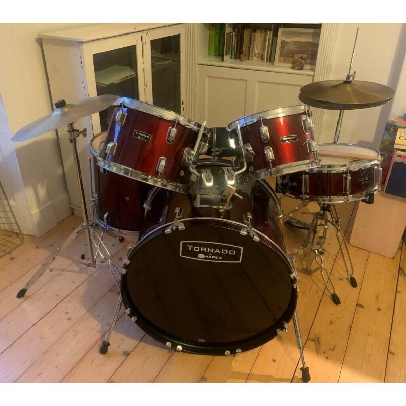 Mapex Tornado Drum kit, Stool and Cowbell