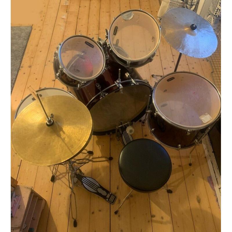 Mapex Tornado Drum kit, Stool and Cowbell