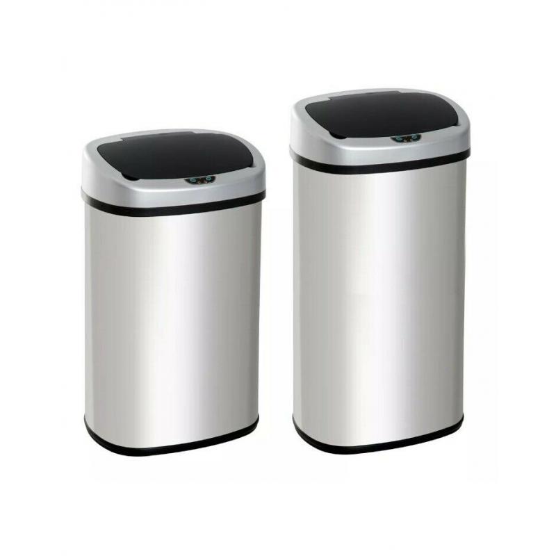 Sensor Dustbin Touchless Trash Can Automatic Garbage Bin Stainless Steel 80L, 60L