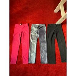 Lot of 3 trousers-leggings for girls age 8 140-146 cm
