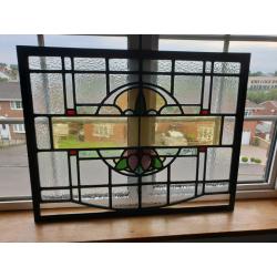 **?145** Antique Stain Glass (Framed) 69x54cm