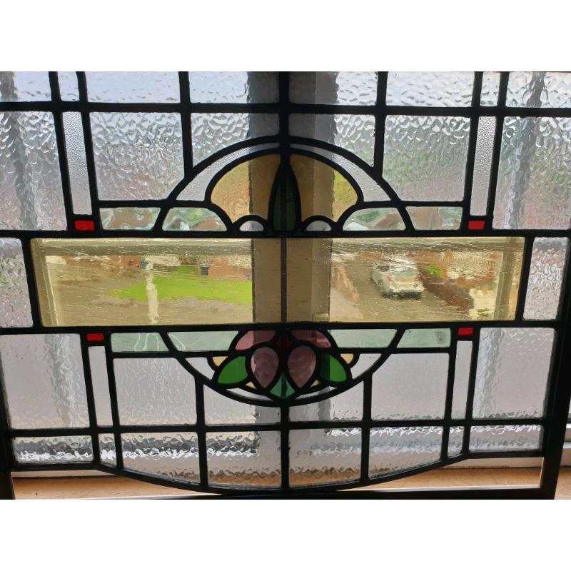 **?145** Antique Stain Glass (Framed) 69x54cm