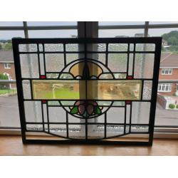 **?145** Antique Stain Glass (Framed) 69x54cm