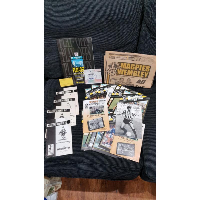 Notts County football programmes and Wembley ticket